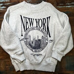 Zara Heather Gray Sweatshirt with Navy Text